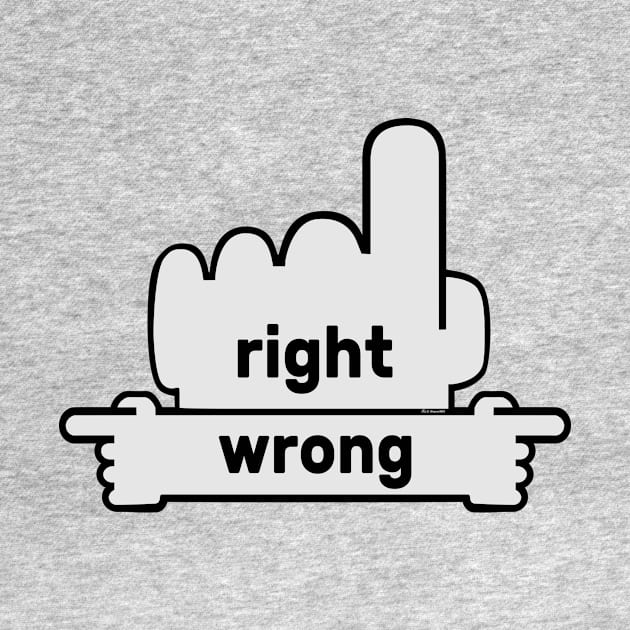 Hands Pointing - Text Art - Right and Wrong by fakelarry
